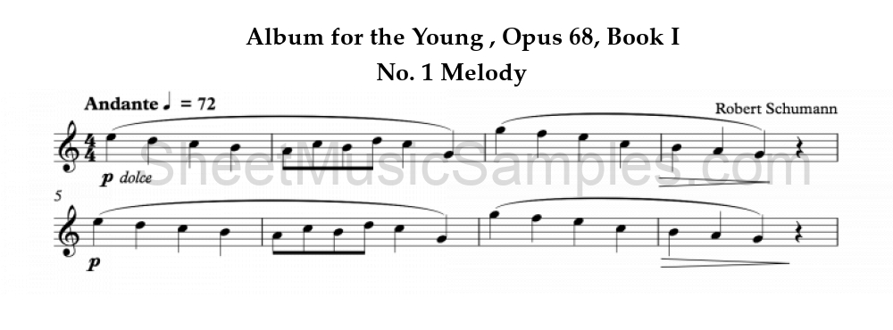 Album for the Young , Opus 68, Book I - No. 1 Melody