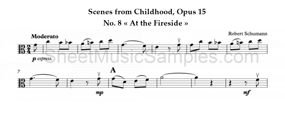 Scenes from Childhood, Opus 15 - No. 8 « At the Fireside »