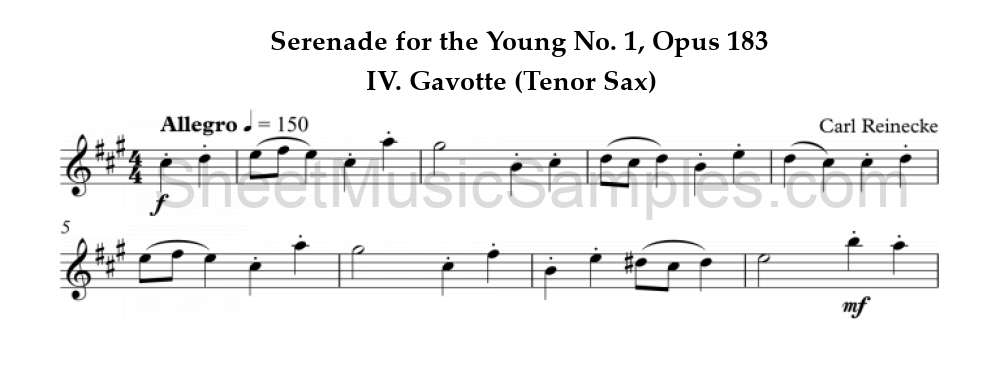 Serenade for the Young No. 1, Opus 183 - IV. Gavotte (Tenor Sax)