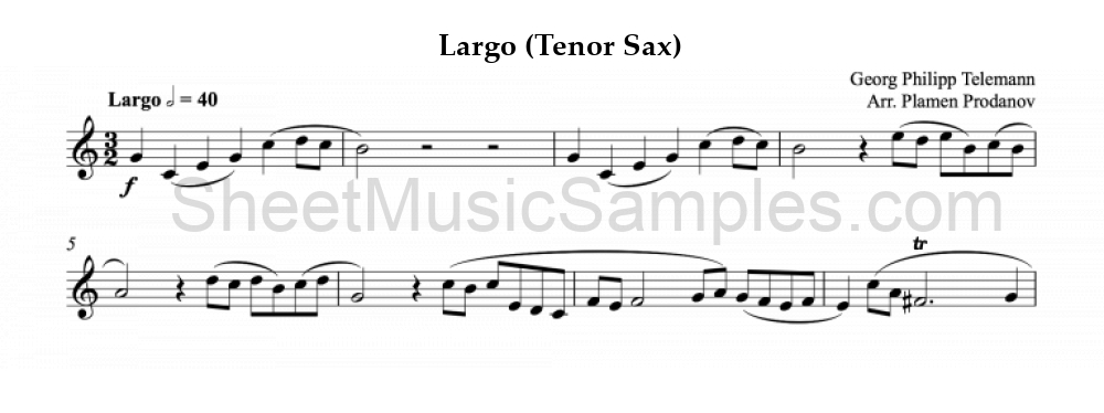 Largo (Tenor Sax)