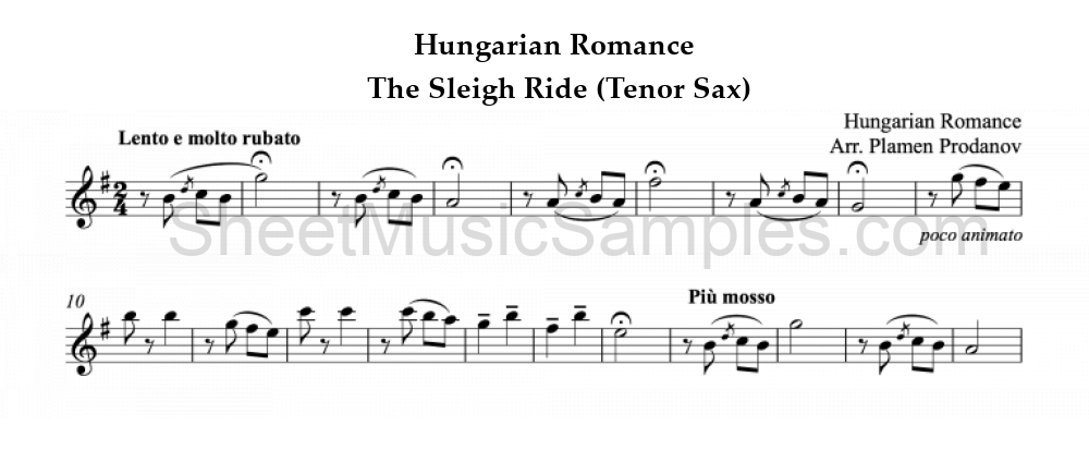 Hungarian Romance - The Sleigh Ride (Tenor Sax)