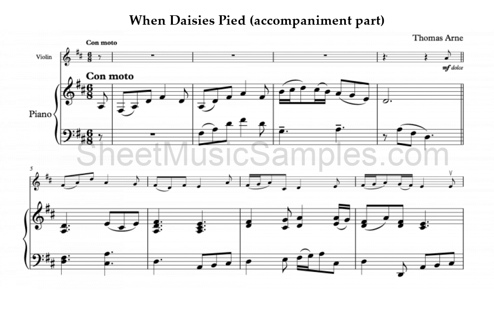 When Daisies Pied (accompaniment part)