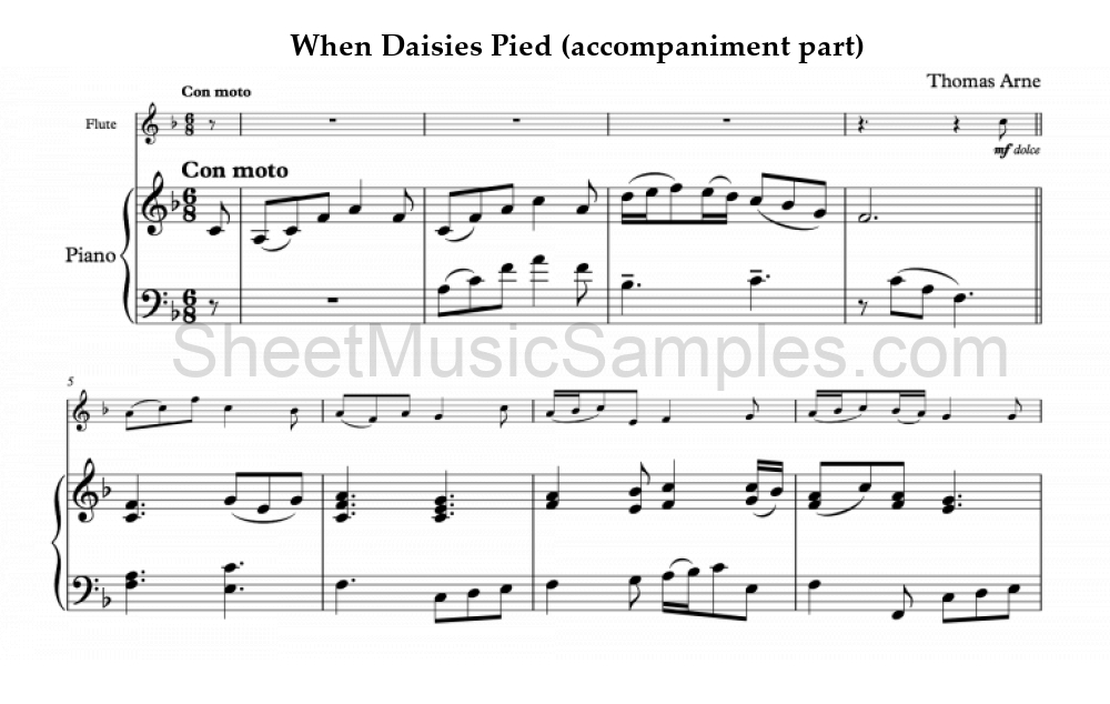 When Daisies Pied (accompaniment part)