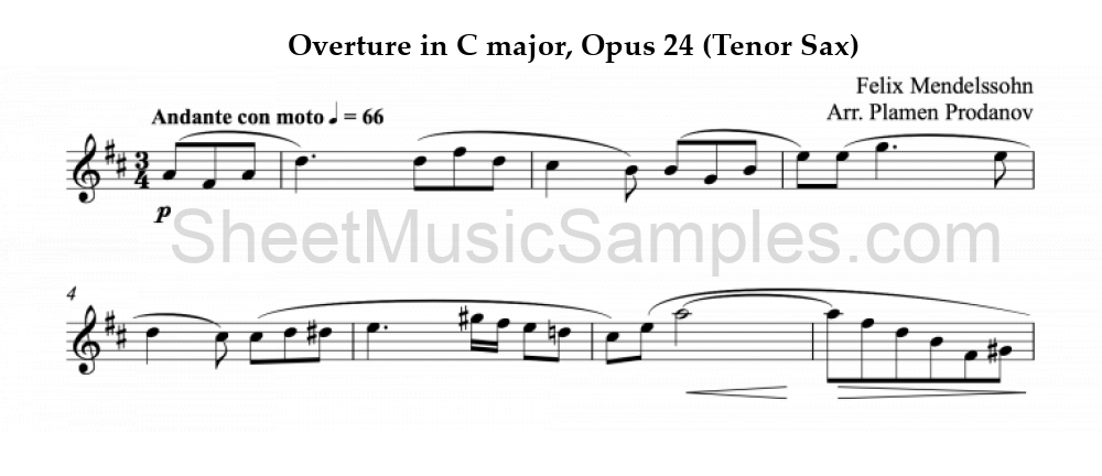 Overture in C major, Opus 24 (Tenor Sax)