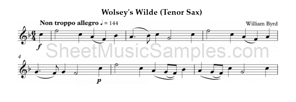 Wolsey's Wilde (Tenor Sax)