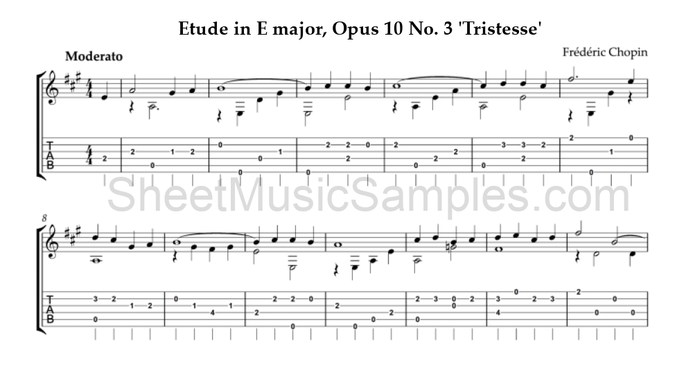 Etude in E major, Opus 10 No. 3 'Tristesse'