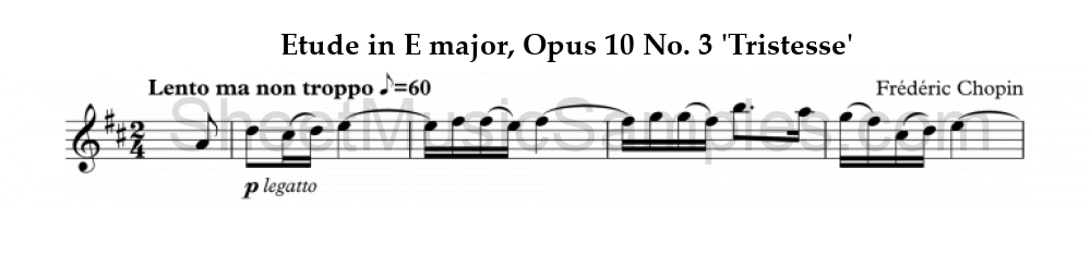 Etude in E major, Opus 10 No. 3 'Tristesse'