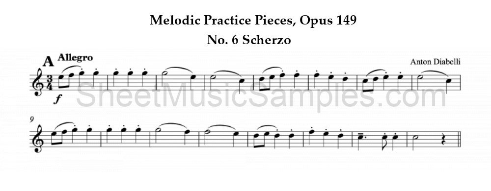 Melodic Practice Pieces, Opus 149 - No. 6 Scherzo