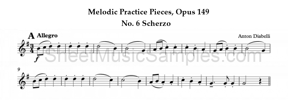 Melodic Practice Pieces, Opus 149 - No. 6 Scherzo