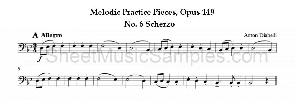 Melodic Practice Pieces, Opus 149 - No. 6 Scherzo