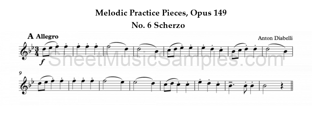 Melodic Practice Pieces, Opus 149 - No. 6 Scherzo