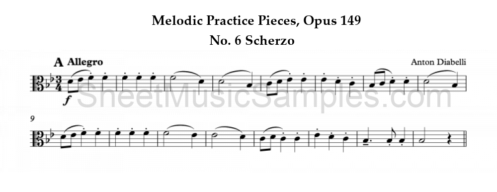 Melodic Practice Pieces, Opus 149 - No. 6 Scherzo