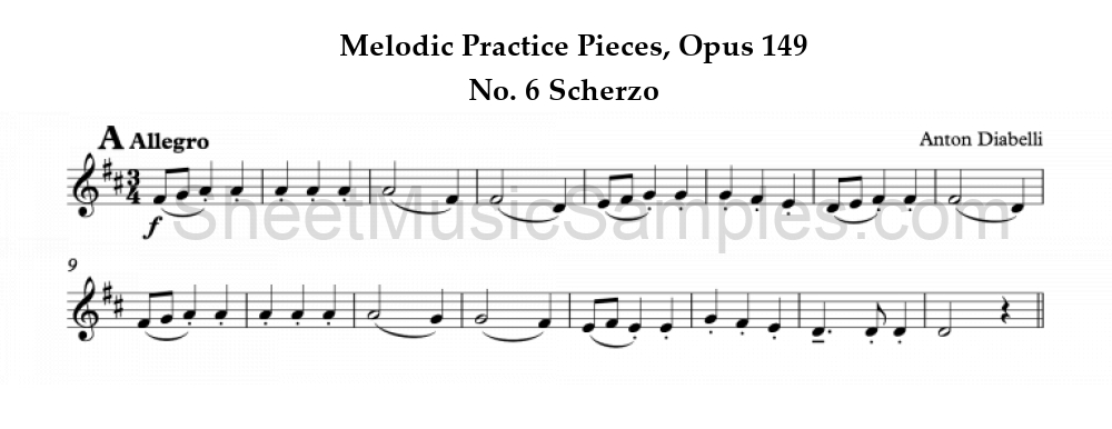 Melodic Practice Pieces, Opus 149 - No. 6 Scherzo