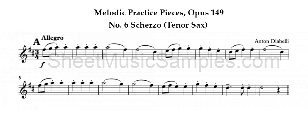 Melodic Practice Pieces, Opus 149 - No. 6 Scherzo (Tenor Sax)