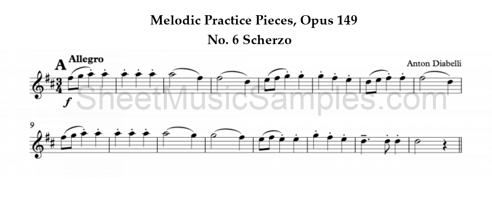 Melodic Practice Pieces, Opus 149 - No. 6 Scherzo