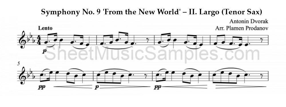 Symphony No. 9 'From the New World' – II. Largo (Tenor Sax)