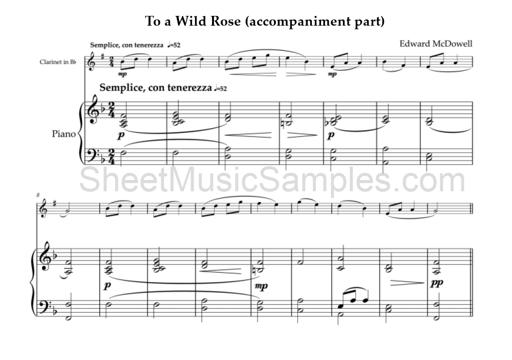 To a Wild Rose (accompaniment part)