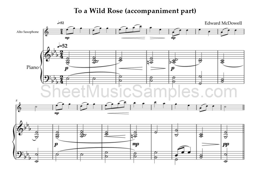 To a Wild Rose (accompaniment part)