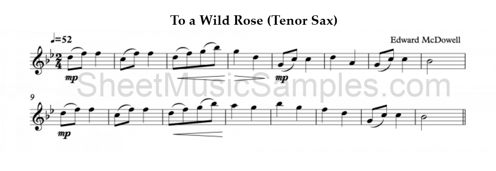 To a Wild Rose (Tenor Sax)