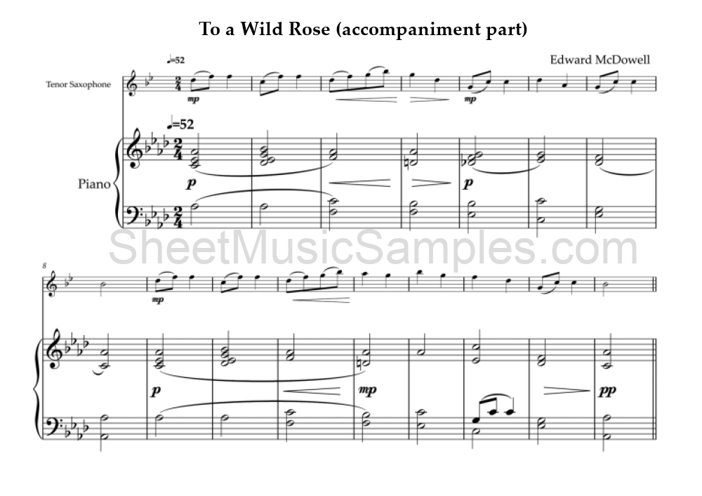 To a Wild Rose (accompaniment part)