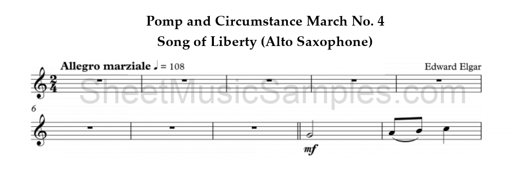 Pomp and Circumstance March No. 4 - Song of Liberty (Alto Saxophone)