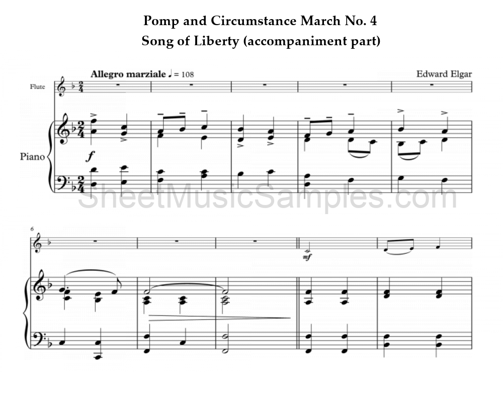 Pomp and Circumstance March No. 4 - Song of Liberty (accompaniment part)