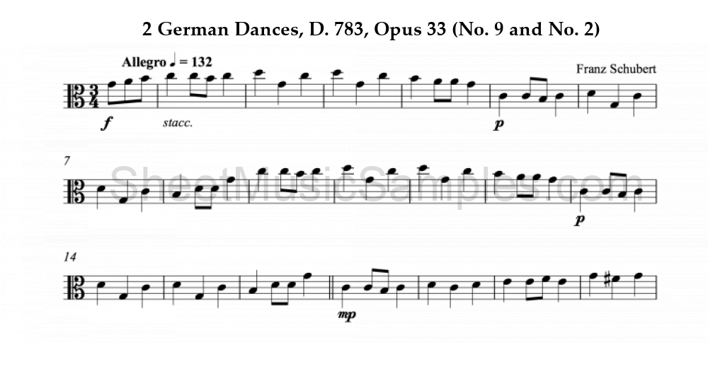 2 German Dances, D. 783, Opus 33 (No. 9 and No. 2)