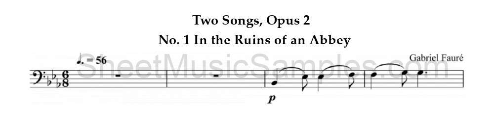 Two Songs, Opus 2 - No. 1 In the Ruins of an Abbey