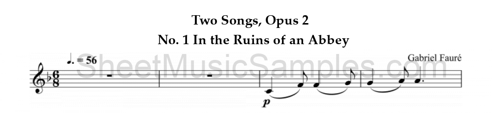 Two Songs, Opus 2 - No. 1 In the Ruins of an Abbey