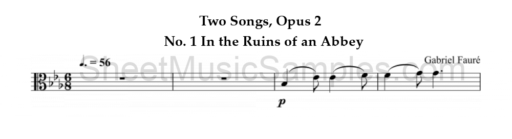 Two Songs, Opus 2 - No. 1 In the Ruins of an Abbey