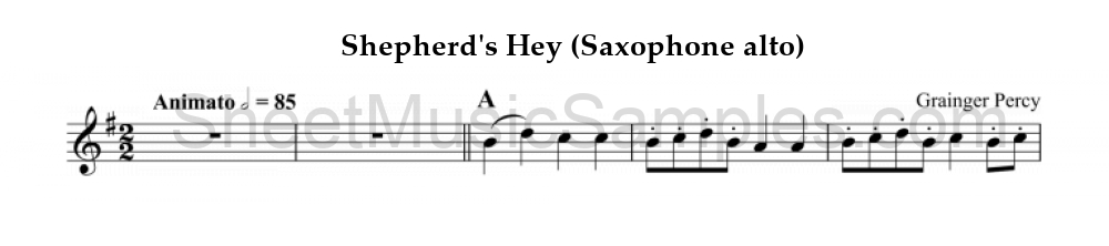 Shepherd's Hey (Saxophone alto)