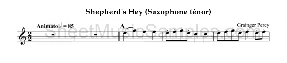 Shepherd's Hey (Saxophone ténor)