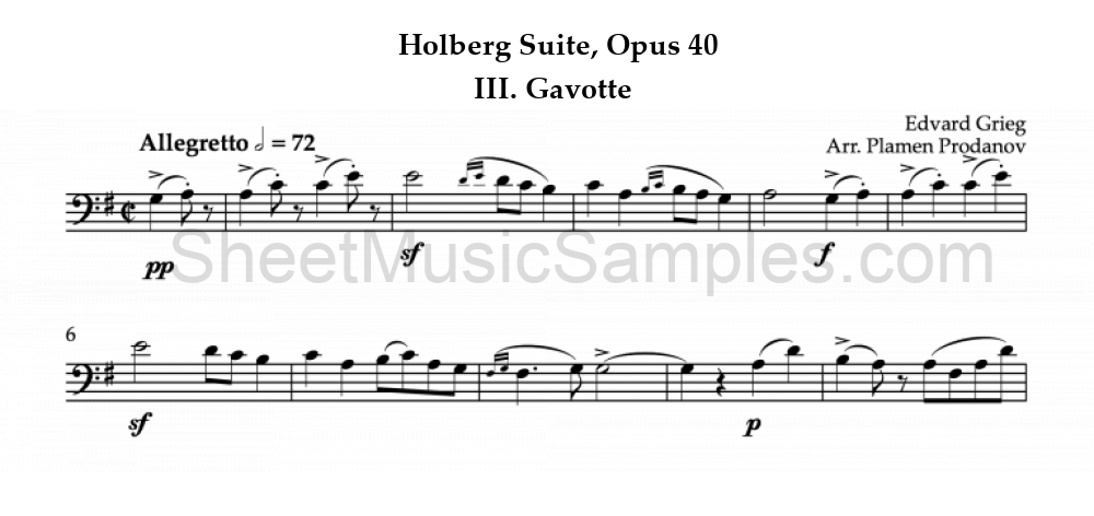 Holberg Suite, Opus 40 - III. Gavotte