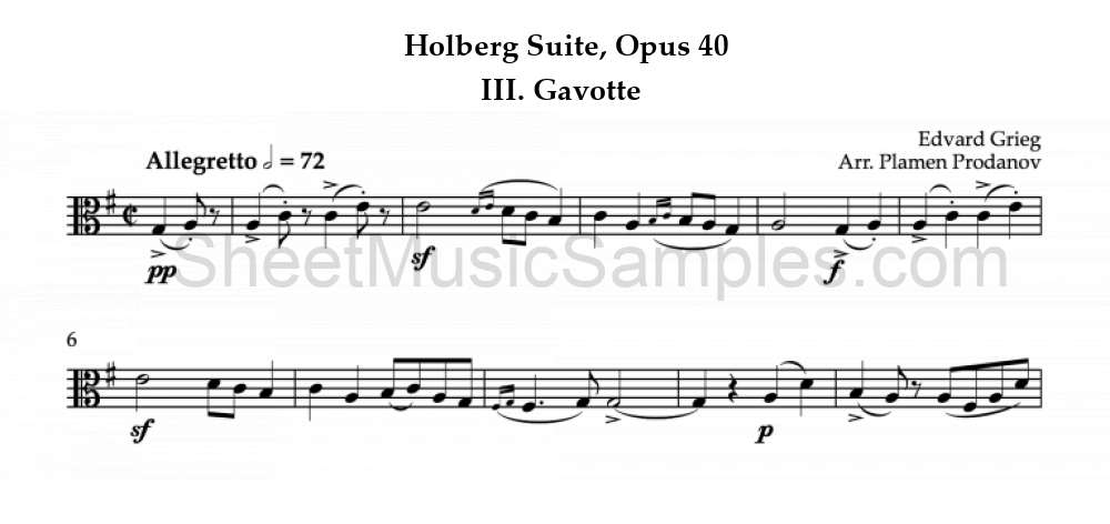 Holberg Suite, Opus 40 - III. Gavotte