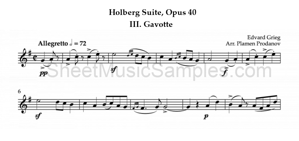 Holberg Suite, Opus 40 - III. Gavotte