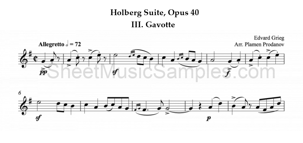 Holberg Suite, Opus 40 - III. Gavotte