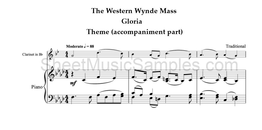 The Western Wynde Mass - Gloria - Theme (accompaniment part)