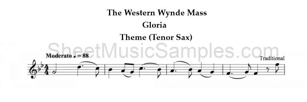 The Western Wynde Mass - Gloria - Theme (Tenor Sax)