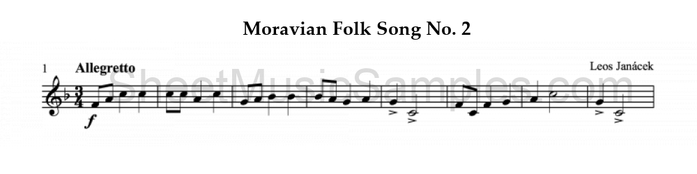 Moravian Folk Song No. 2