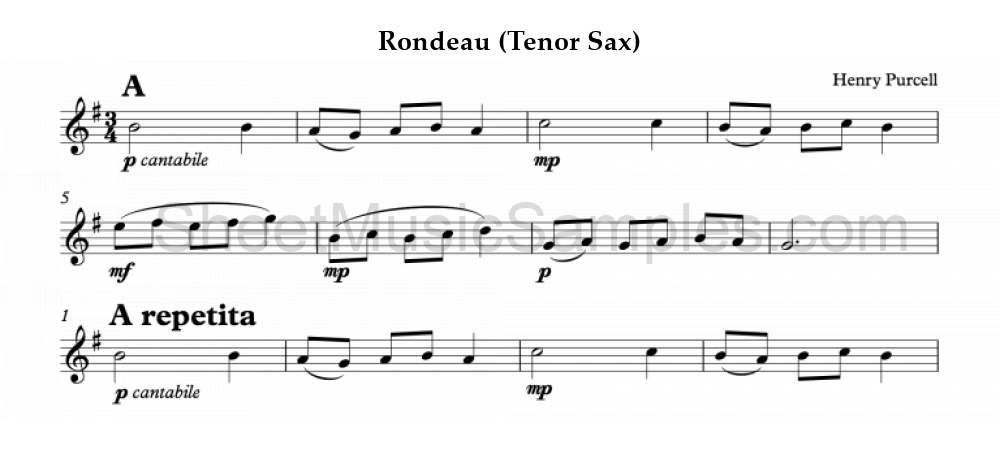 Rondeau (Tenor Sax)