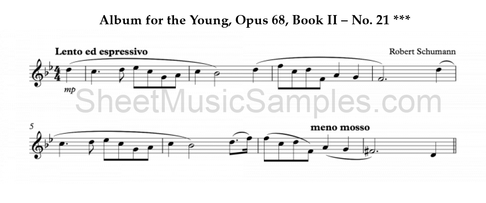 Album for the Young, Opus 68, Book II – No. 21 ***