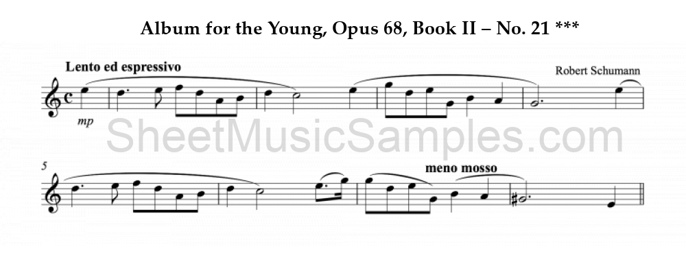 Album for the Young, Opus 68, Book II – No. 21 ***