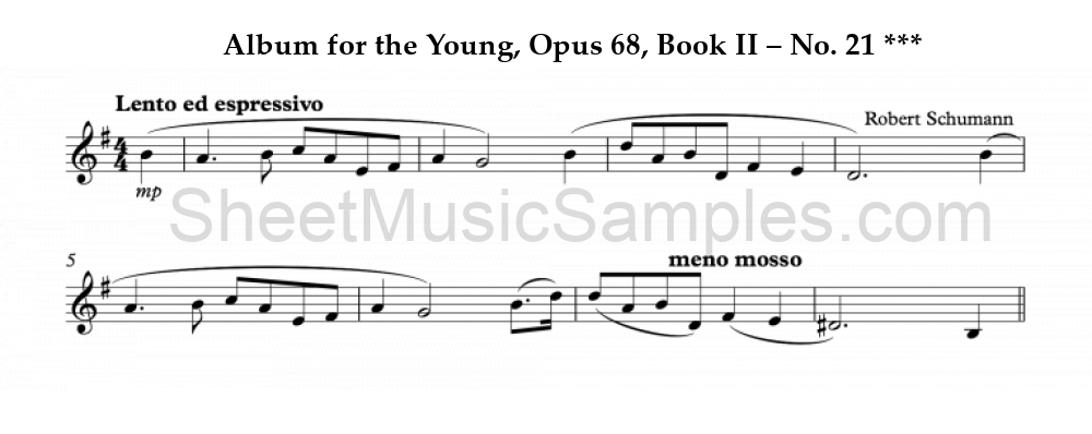 Album for the Young, Opus 68, Book II – No. 21 ***