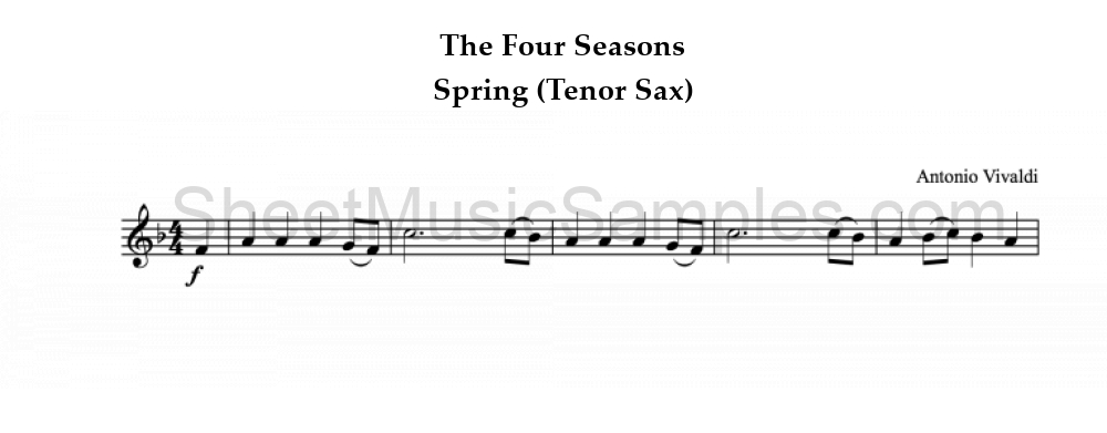 The Four Seasons - Spring (Tenor Sax)