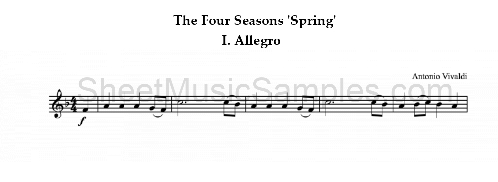 The Four Seasons 'Spring' - I. Allegro