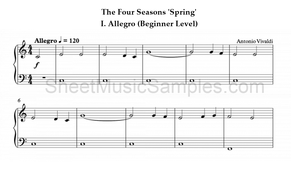 The Four Seasons 'Spring' - I. Allegro (Beginner Level)