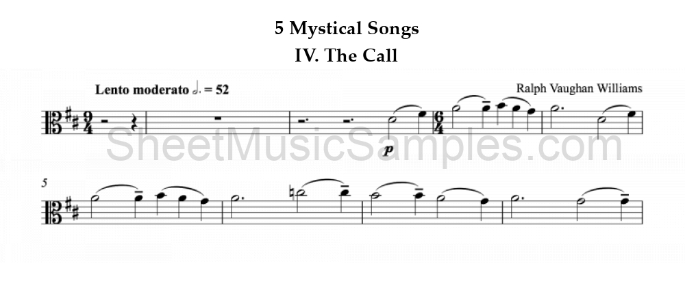 5 Mystical Songs - IV. The Call