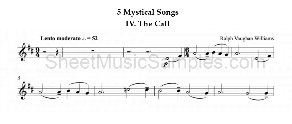 5 Mystical Songs - IV. The Call