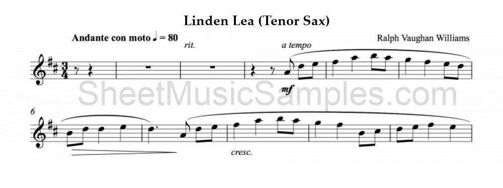 Linden Lea (Tenor Sax)