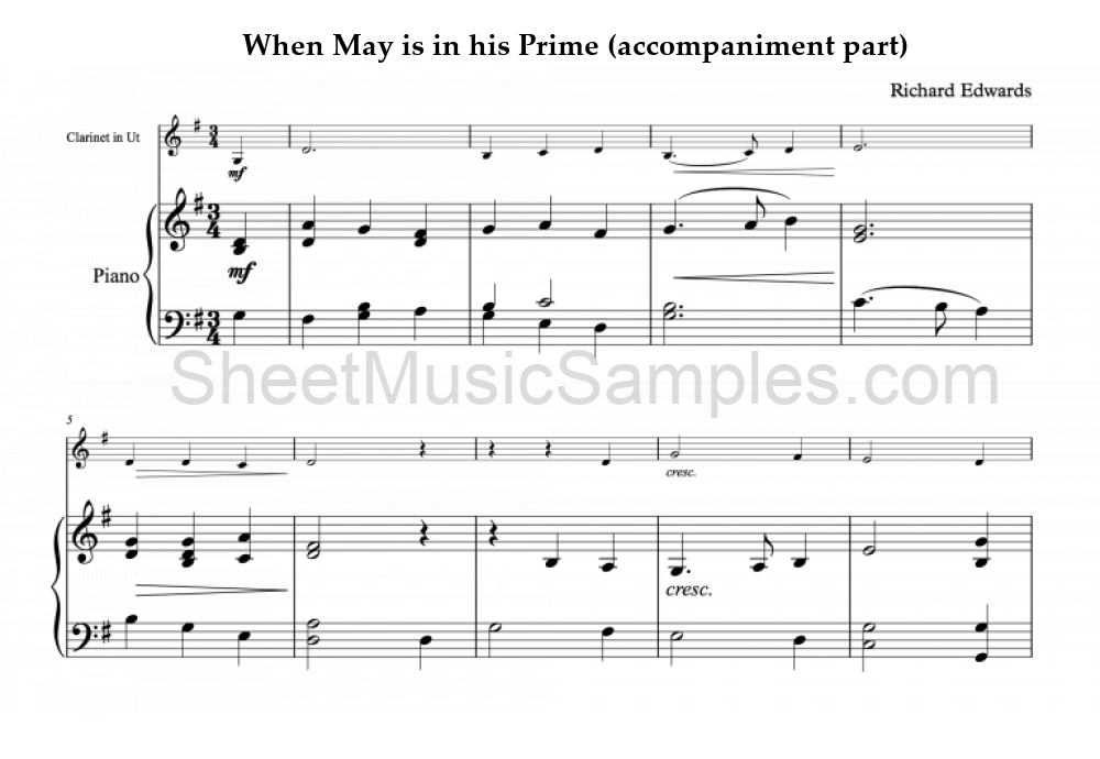 When May is in his Prime (accompaniment part)